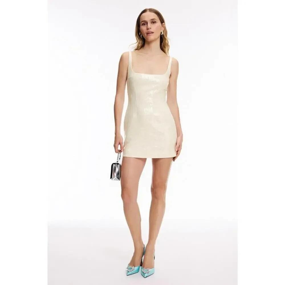 16ARLINGTON White Sior Mini Dress Size UK 12- US 10